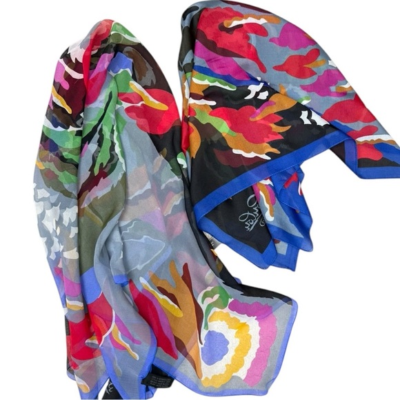 Cacharel LouLou Matching Scarf Set – Sheer Large & Smaller Poly Square - Picture 12 of 12